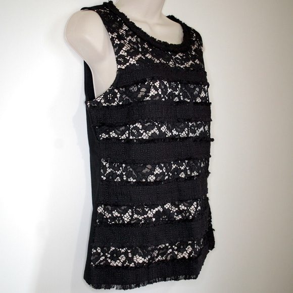 FINAL SALE J Crew Womens Fringe Top Shirt Sleeveless Tweed - Picture 5 of 6